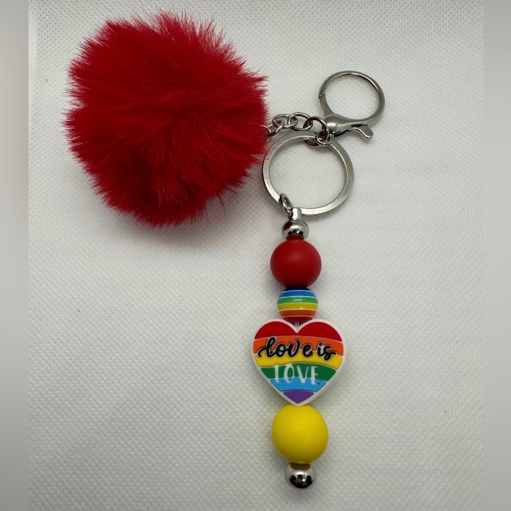 Handmade love is love keychain